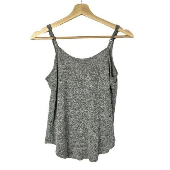 Bar III Heathered Gray Round Neck Tank Top XS - Picture 2 of 3